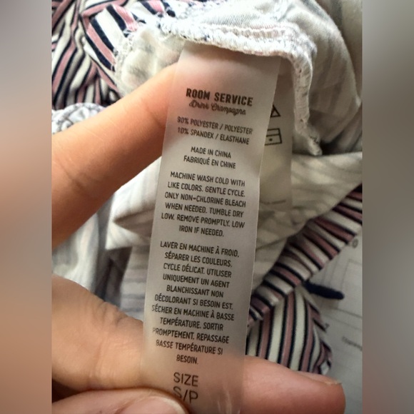 ROOM SERVICE Cozy Cool Pajamas In Cameo/ Ink/ Pink Stripe - Picture 6 of 15